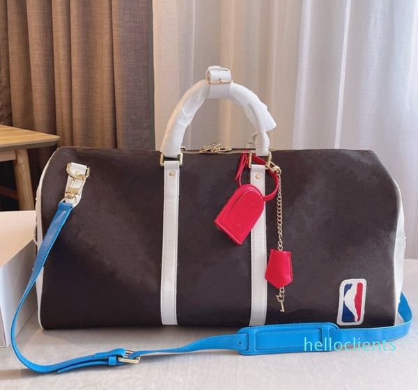 2021 Bolsa de viaje Keepall de alta calidad Bolsas de taleguillas clásicas Moda Bolso de equipaje grande Bolsillo de baloncesto Unisex Mujeres Hombres Totes Bolsos