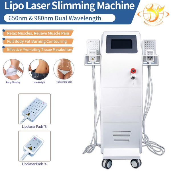 Machine amincissante 2021 lipolaser 650nm 940nm, faible niveau 100mw, diode facile, thérapie laser lipo, beauté du corps