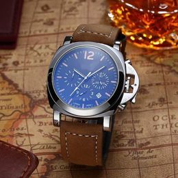 2021 Watches de luxe de haute qualité Série de six points Tous les cadrans Work Mens Quartz Watch Watch Brand Clock Round Round Shape Lei285y