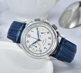 2021 hoge kwaliteit heren luxe horloges vijf steken serie alle wijzerplaten werken mens quartz horloge topmerk leren riem klok chronograaf mode ronde vorm