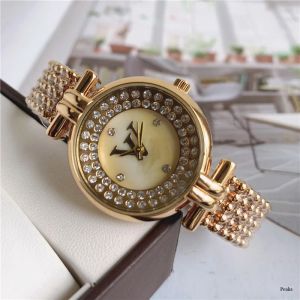 2023 hoge kwaliteit drie naald serie 32mm luxe horloges dames quartz horloge designer horloge diamant bezel topmerk metalen band