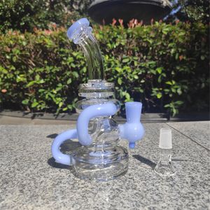 2021 Hookah Bong Glas DAB RUIS CREAM BLUE RECYLER WATEREN BONDEN ROOK PIPES 8-10 INCH Hoogte 14.4mm Vrouwelijke verbinding met Quartz Banger