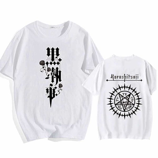 2021 Hot Anime Black Butler Tops cuello redondo Hip Hop estampado moda camiseta Y0809