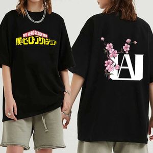 Camiseta de moda con estampado de Hip Hop y cuello redondo de My Hero Academia de Anime 2021 Y0809