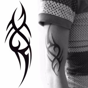 Tatouage temporaire noir chaud, autocollant 3D imperméable pour hommes et femmes, bras complet, jambe, tendance 2021