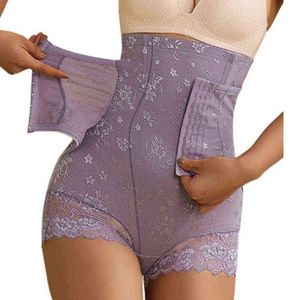 2021 Corset chaud dentelle taille haute pantalons abdominaux femmes post-partum corps post-décollage corps Shaper corps pantalon sous-vêtements Y220311