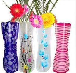 2021 Hot Creative Clear PVC Plastic Vases Water Bag Eco-friendly Foldable Flower Vase Reusable Home Wedding Party Decoration Flower Vases