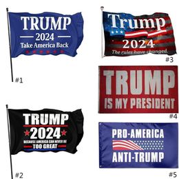 DHL -schip Trump 2024 Take American Back 90x150cm vlag Presidentiële verkiezing Banner vlaggen 3x5 voet cijfer print 100D Polyester Fabric CPA3282