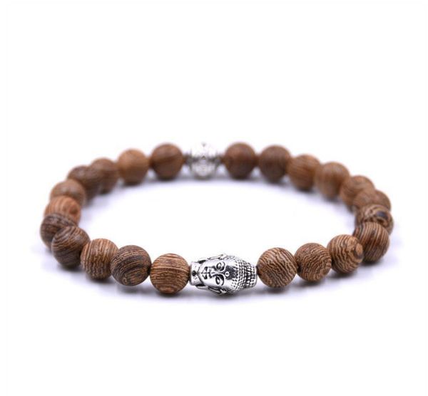 Pulseras cruzadas de cuentas de oración de madera Natural para hombre y mujer, pulsera de cuentas de ónix para meditación y oración, joyería de madera para Yoga 2021