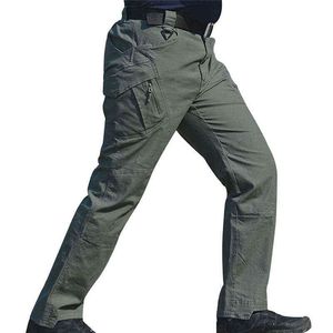 Pantalon Cargo Long pour hommes, avec poches, ample, confortable, couleur unie, décontracté, tendance 2021, OPK G0104