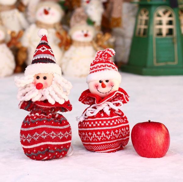 2021 HW425 Cheerleading articles de noël père noël bonhomme de neige cerf ours tricoté pomme sacs noël enfants bonbons cadeau sac