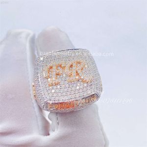 2021 joyas de lujo vvs moissanite hombres anillo de oro hip hop real oro hiphop anillos de piedra preciosa zf ronda m campeón anillo