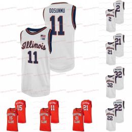 2021 Jersey de l'Illinois Fighting Illini NCAA College Basketball Jerseys Ayo Dosunmu Kofi Burn Trent Frazier D