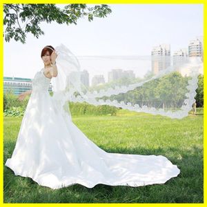 2021 op voorraad Beschikbaar Custom Made Bridal Veils Tulle Applique Edge Foreign Trade Veil for Wedding Party282o