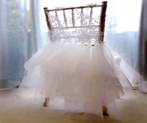 Housses de chaises de mariage en dentelle et Tulle, différentes couleurs, élégantes, Tutu, ceintures, jupes décoratives, en stock, 2021, ZJ0106397005