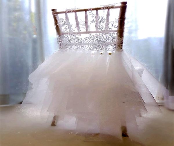 Housses de chaises de mariage en dentelle et Tulle, différentes couleurs, élégantes, Tutu, ceintures, jupes décoratives, en stock, 2021, ZJ0106397005