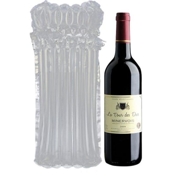 Bouteille de vin gonflable 2021 (30 cm) Sac de fardage à air Colonne de coussin d'air (3 cm) Sacs d'emballage Sac tampon Protégez votre produit Marchandises fragiles