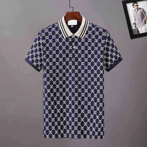 2023 Italie Mens Polo-Shirts Man T-shirt High Street broderie Couleur solide Polos Garter Printing Top Quality Cottom Vêtements Tees Large Taille M-4XL