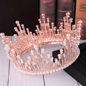 Tocado de princesa hermoso, Tiaras nupciales elegantes, accesorios, impresionantes cristales, perlas, Tiaras y coronas de boda, novedad de 2021, 12107