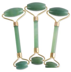 2021 Jade Roller Aventurine Naturelle Rouleaux De Massage Du Visage Spa Acupuncture Grattage Oeil Cou Santé Pierre De Guérison Beauté Corps Masseur