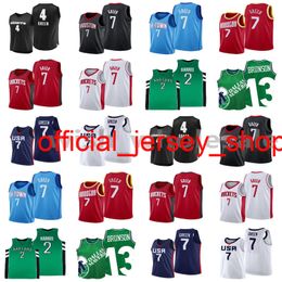 2021 Jalen 7 Groen Basketbal Jerseys James 13 Harden Jersey Horford Davis Beal Cunningham Paul Lillard Ayton Cousins ​​Booker vanvleet