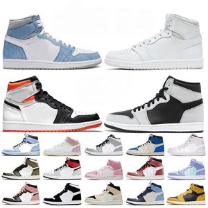 2021 Jumpman 1 Basketball Chaussures Femmes Hommes 1s Formateurs Haute OG Hyper Royal Neutre Retroes Gris Electro Orange Ombre Barely Rose Baskets