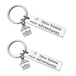 2021 Key Chains housewarming cadeau voor haar of hem nieuwe thuis nieuwe avonturen keychain house sleutels sleutelhanging samen bewegend eerste huis