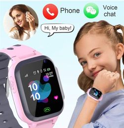 2021 Kid Telefoontje Kinderen Smart Watch voor kinderen SOS Antillost Waterdichte smartwatch Baby 2G Sim Card Locatie Tracker Watches4332494