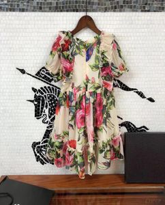 Robe de princesse à fleurs pour filles, en coton, à la mode, à la mode, vêtements d'été, vente au détail, 2021, 1719164