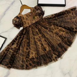 2021 dzieci dziewczyny moda leopard szyfonowa sukienka dziewczynka urocza księżniczka tutu dress277Q