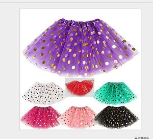 2021 Kids Gold Dot Tutu Jurk Skrit Girls Polka 3Layers Tutus Skrits Zuigeling Pettiskirt Pasgeboren Fotografie Props 0-8 jaar, 10 Kleuren Kies