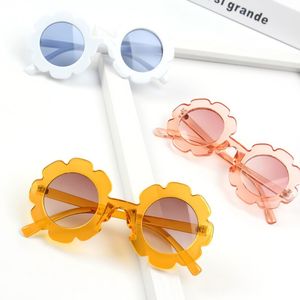 2021 Enfants Lunettes de soleil rondes en forme de coquille Enfants Mode Mignon Ondulation Fleur Lunettes de soleil Léopard UV400 Filles Garçons Bébé Rose Lunettes Cadeau