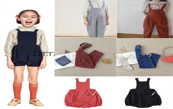 2021 Enfants Sangle Soor Ploom Marque Bébé Fille Barboteuse Nouveau Printemps Été Bas Enfant Salopette Garçons Pantalons En Velours Côtelé Denni Jean Hcmt248653023