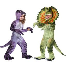 2021 Kids Triceratops Dinosaurus Kostuums Meisjes Jongens Halloween Cosplay Kinderen Dino Doe Pretend Game Party Rol Play Dress Up Gifts Q0910