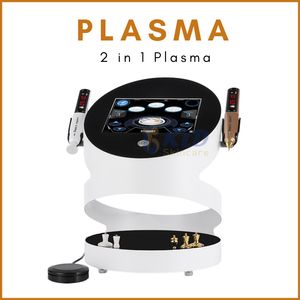 Positieve Feedback 2IN1 Twee Handvatten Ozon Goud Plasma Pen koud en warm Plasma Douche Anti-rimpel Litteken Verwijdering Facial Machine