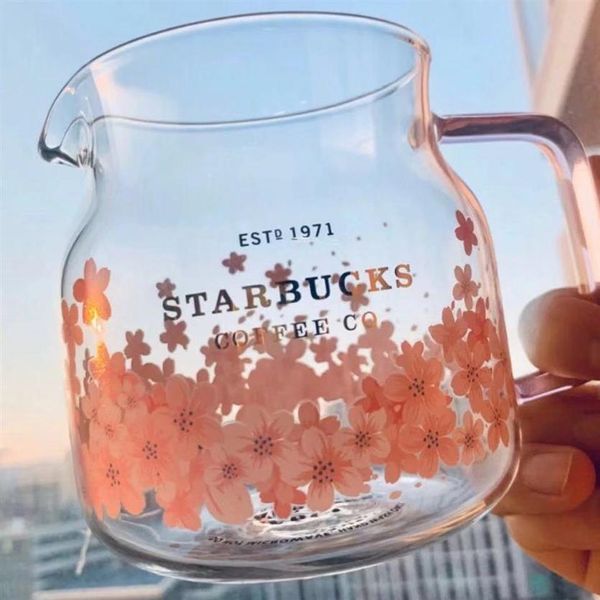 2021 Corée Starbucks Tasses Sakura Série Rose Théière Verre 570 ML Tasses À Café228f