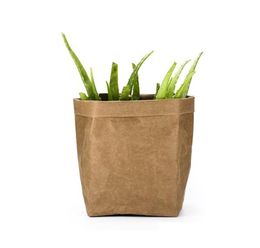 2021 Kraftpapieren Zakken Plant Stand Wasbare Bloem Planter Succulente Pot Kamerplanten Houder Huis Keuken Mand Papieren Zakken9586447