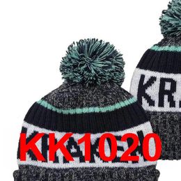 2021 Kraken Baseball Beanie North American Side Patch Winter Wool Sport Gebreide hoed Skull Caps A1279T