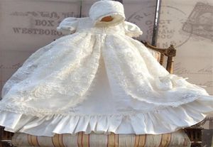 Robe de baptême en dentelle à paillettes, tenue de baptême pour bébés filles en bas âge, avec bonnet, blanc ivoire, 2021, 1136963