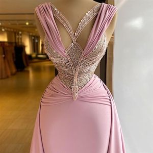 2021 dentelle haut Sexy robe de soirée paillettes pli surjupe robes de bal femmes vêtements de cérémonie deuxième réception robes220n