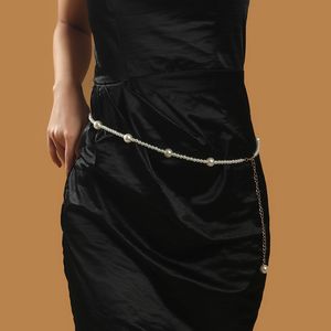 2021 dames réglable perle taille chaîne mode femmes luxe Design Simple Style décor robe mince ventre chaînes bijoux