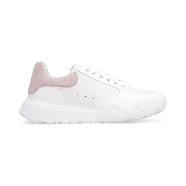 2021 zapatos casuales para mujer, sandalias, zapatillas con cordones de piel de becerro lisa blanca, cordones planos grandes, suelas de goma con diseño icónico en relieve, tamaño 35-39