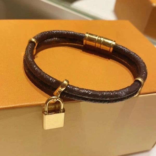 2021 dame femmes ID Identification Bracelets bijoux en cuir unisexe concepteur Snap Braceltes lettre Couple Bracelet