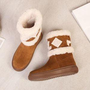 2021 Dernières bottes de neige pour femmes de la mode en daim en peluche hivernale et en cuir de haute qualité 35-42