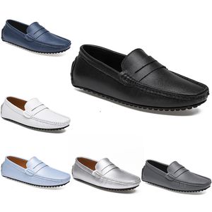 2021 cuero doudou zapatos de conducción casuales para hombres suela suave moda negro azul marino blanco azul plata amarillo gris calzado todo-fósforo perezoso transfronterizo 38-46 sesenta y seis