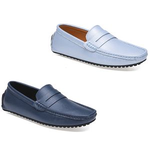 2021 cuero doudou zapatos de conducción casuales para hombres suela suave moda negro azul marino blanco azul plata amarillo gris calzado todo-fósforo perezoso transfronterizo 38-46 tres