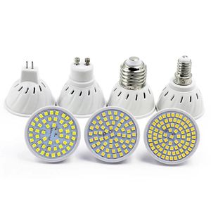 2021 LED BULB 5W 7W 9W SMD2835 48 60 80LEDS E27 B22 E14 MR16 GU10 LAMP 110V 220V Warm witte LED -lamp Spotlight