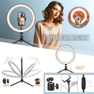 2021 LED-ringverlichting met statief standaard dimbaar 10 inch live vulmake-up Selfie