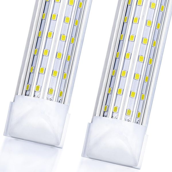 Luz LED para tienda 2021, 4FT 8FT 144W 14500LM 6000K, blanco frío, forma de U, cubierta transparente, alto rendimiento, luces de tienda conectables, luces de tubo LED T8,