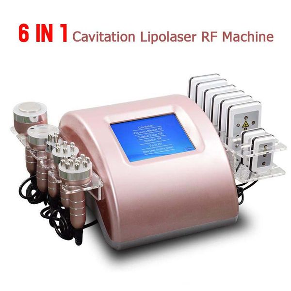 Machine de beauté sous vide à cavitation ultrasonique 6 en 1, laser lipo amincissant rf 2021